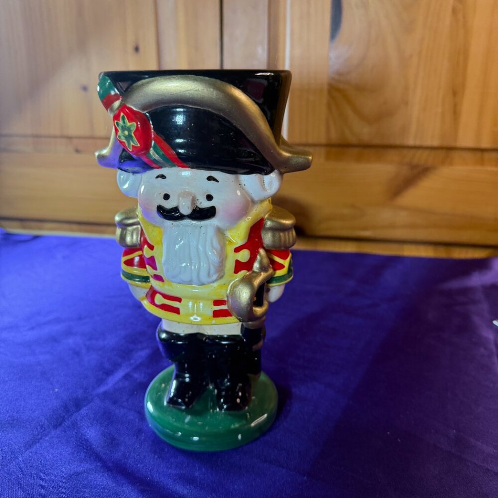 VTG 📌Teleflora Gift Nutcracker Ceramic Stein, Holiday Mug 16 fl oz